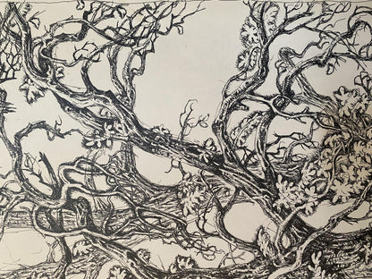 Ink, painting Last leaves Litvinov Oleg Arkad'yevich