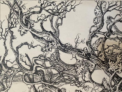 Ink, painting Last leaves Litvinov Oleg Arkad'yevich