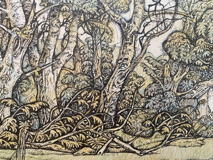 Pencil painting Landscape of a mysterious forest Oleg Litvinov