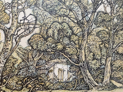 Pencil painting Landscape of a mysterious forest Oleg Litvinov