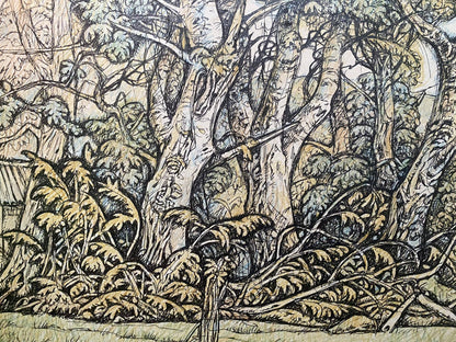 Pencil painting Landscape of a mysterious forest Oleg Litvinov