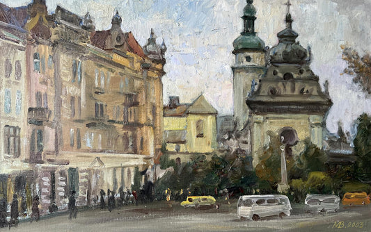 Oil painting Near the Bernardine church V. Mishurovsky