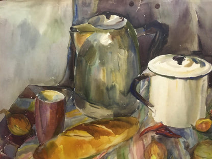 Watercolor painting Food on the table Palazhchenko Irina