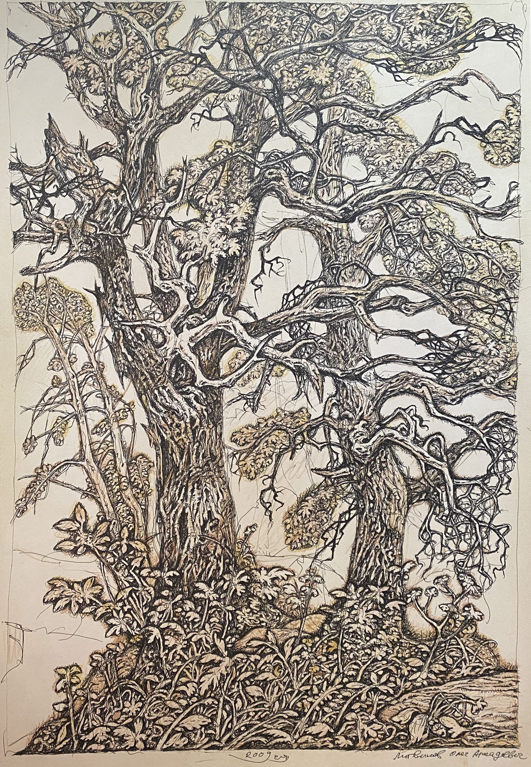Pencil, Ink, painting Autumn sonnet Litvinov Oleg Arkad'yevich