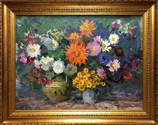 Oil painting Autumn flowers Khodchenko Lev Pavlovich