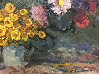 Oil painting Autumn flowers Khodchenko Lev Pavlovich