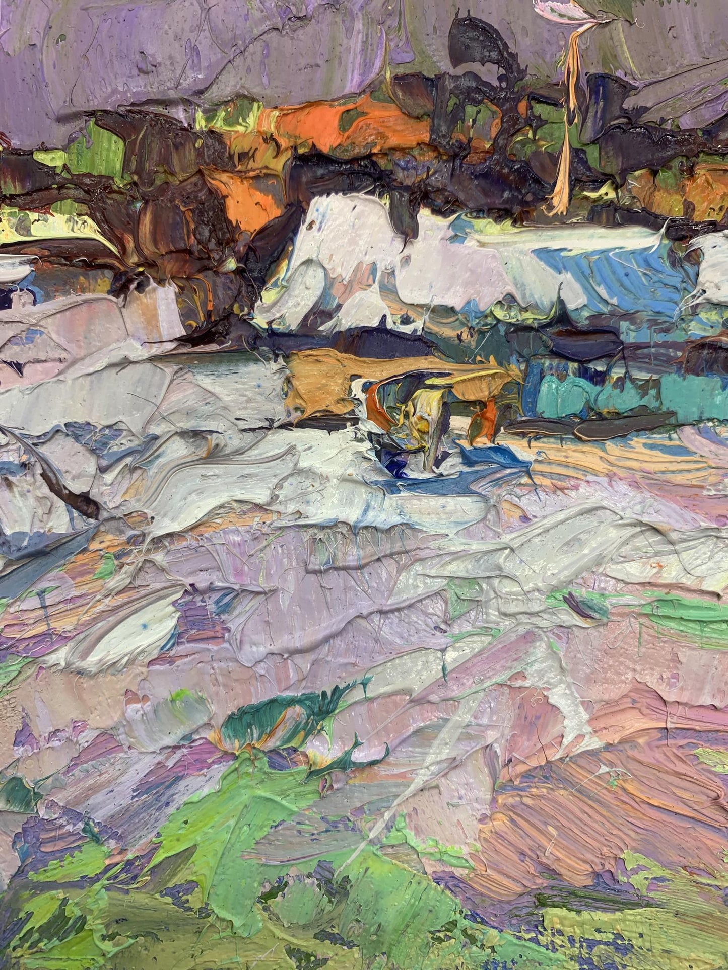 Oil Painting Village Nature Landscape 