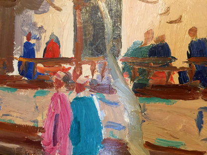 Oil painting Meeting people Konovalov Yuri Alexandrovich