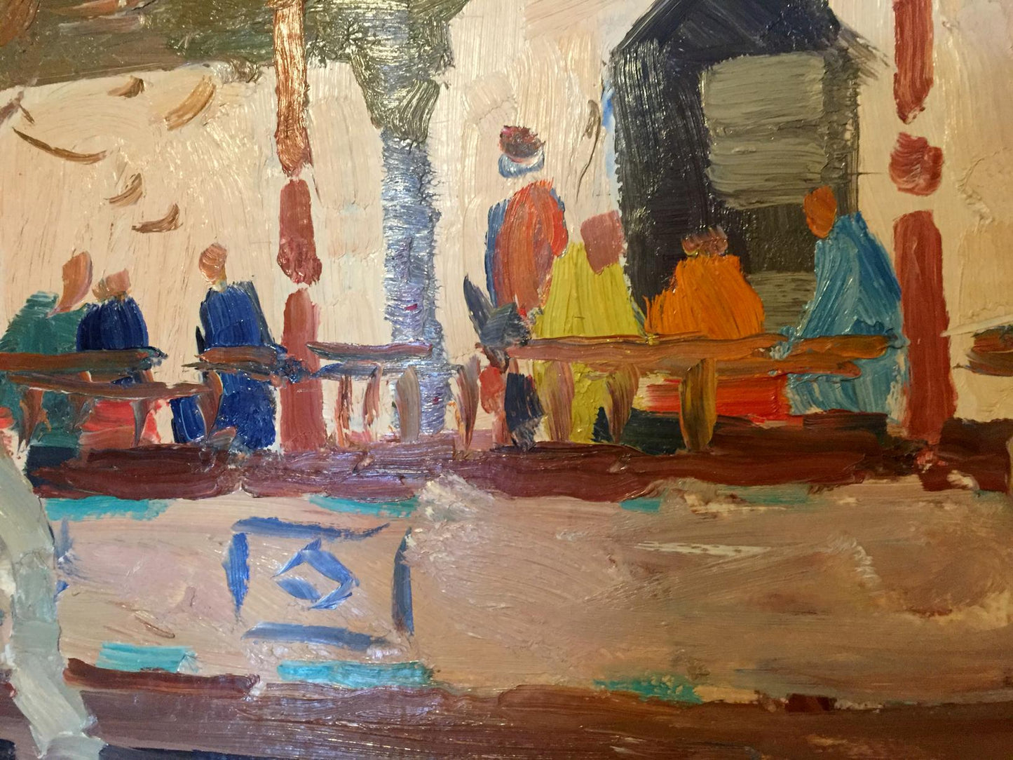 Oil painting Meeting people Konovalov Yuri Alexandrovich