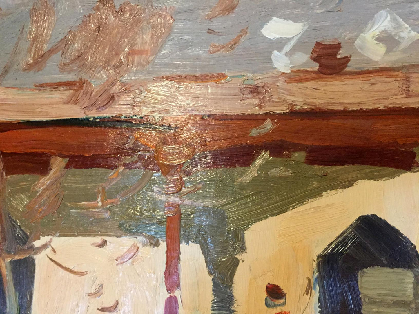 Oil painting Meeting people Konovalov Yuri Alexandrovich