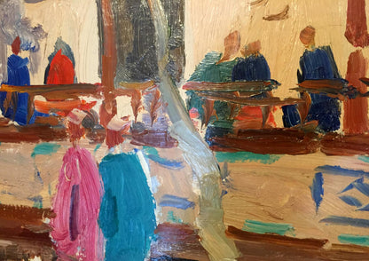 Oil painting Meeting people Konovalov Yuri Alexandrovich