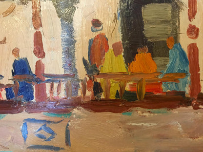 Oil painting Meeting people Konovalov Yuri Alexandrovich