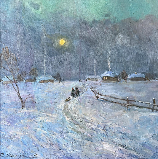 Oil painting Frosty morning V. Mishurovsky