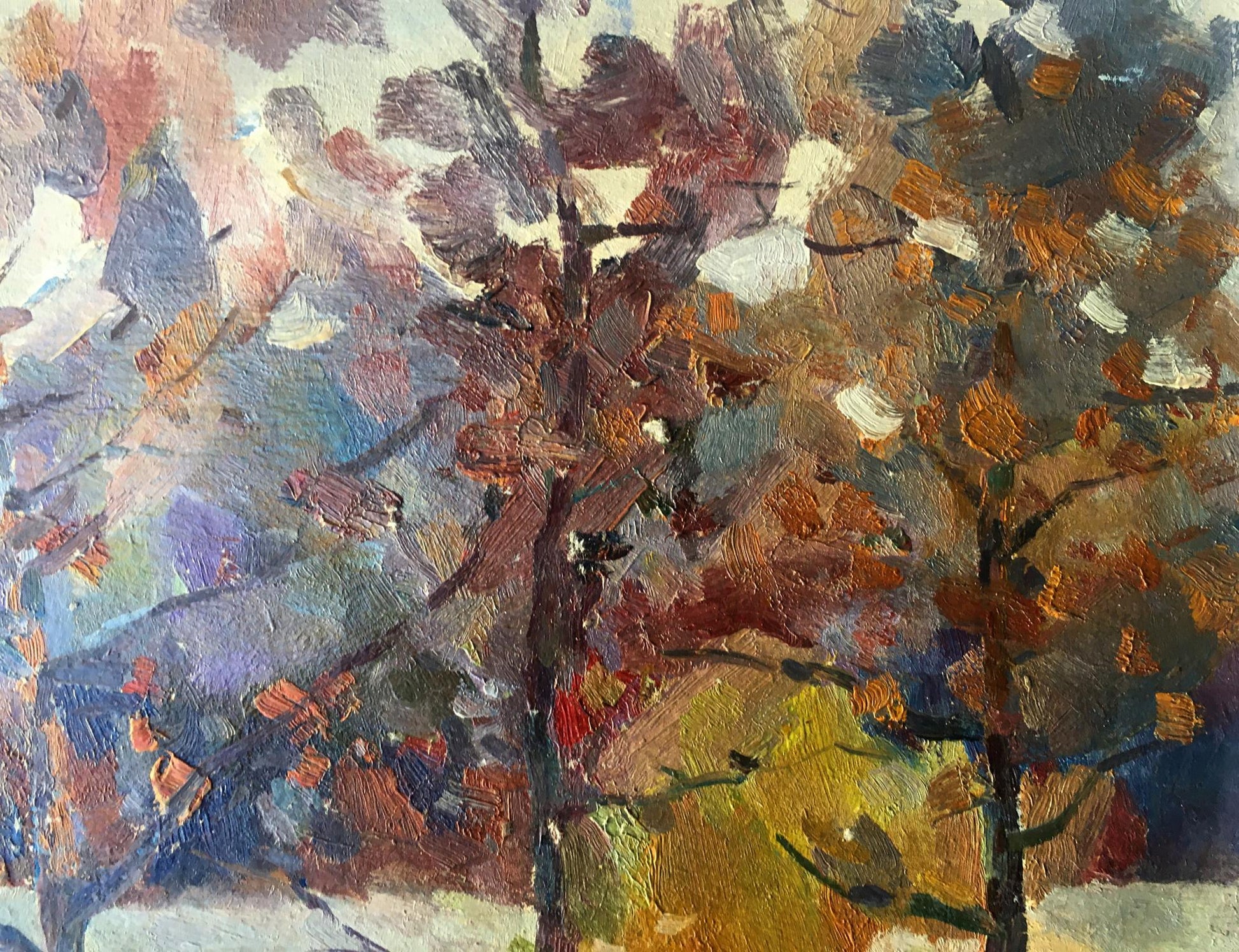In his oil painting, Dobrev skillfully captures the serene charm of a forest stream
