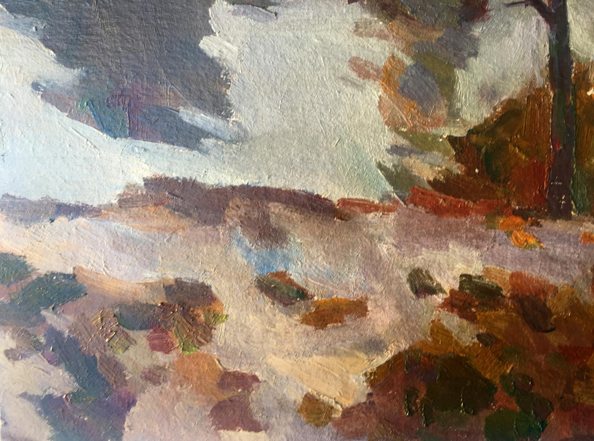 Dobrev captures the natural beauty of a forest stream in his oil painting