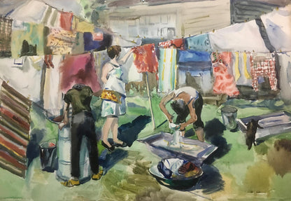 Watercolor painting Cleaning Palazhchenko Irina