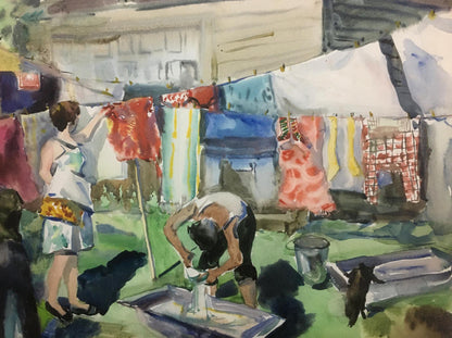 Watercolor painting Cleaning Palazhchenko Irina