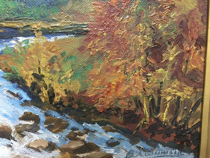 Oil painting Autumn in the mountains Unknown artist