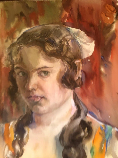 Watercolor painting A girl in a dress Irina Palazhchenko