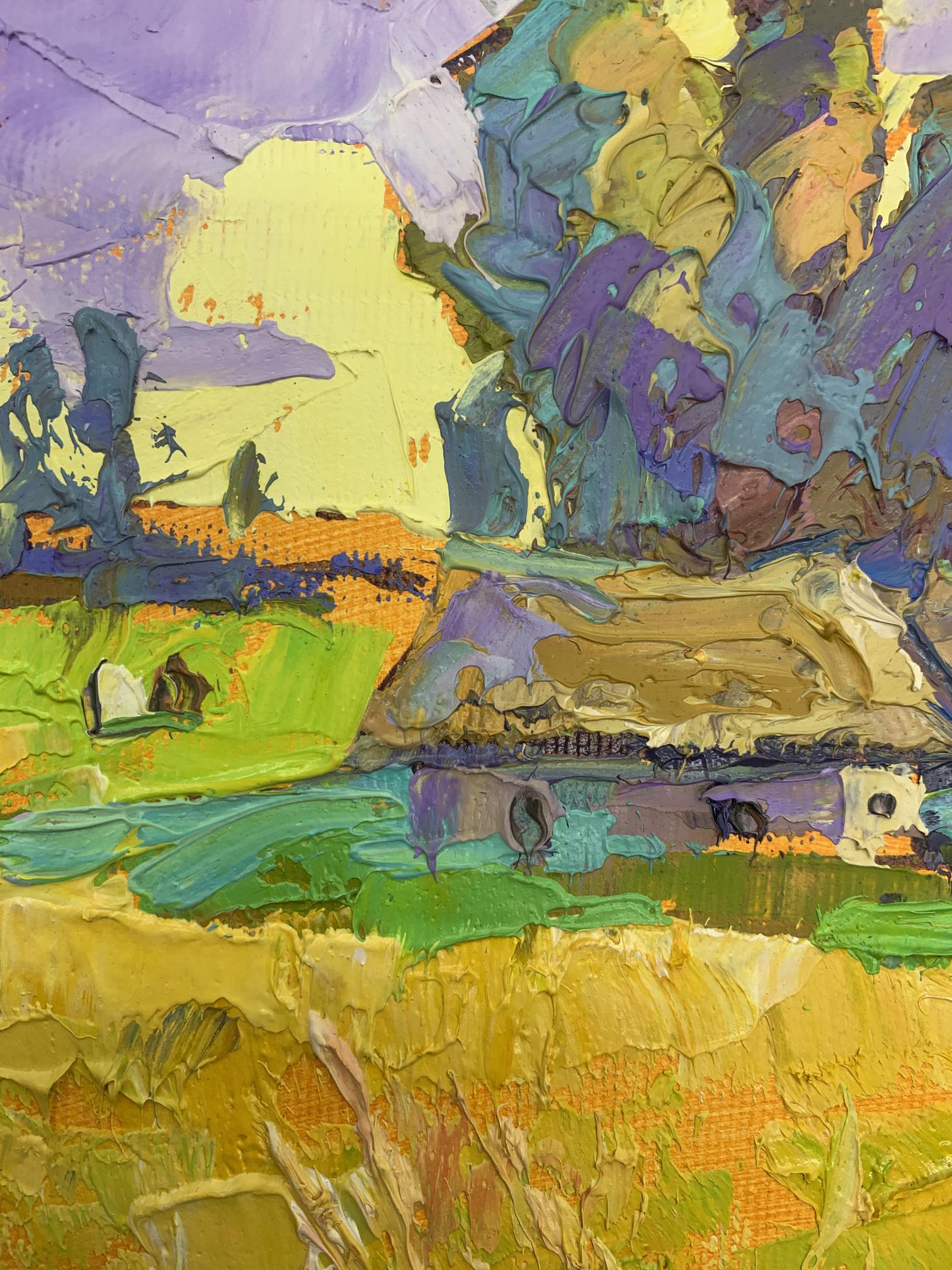 Oil Painting Village Nature Landscape 