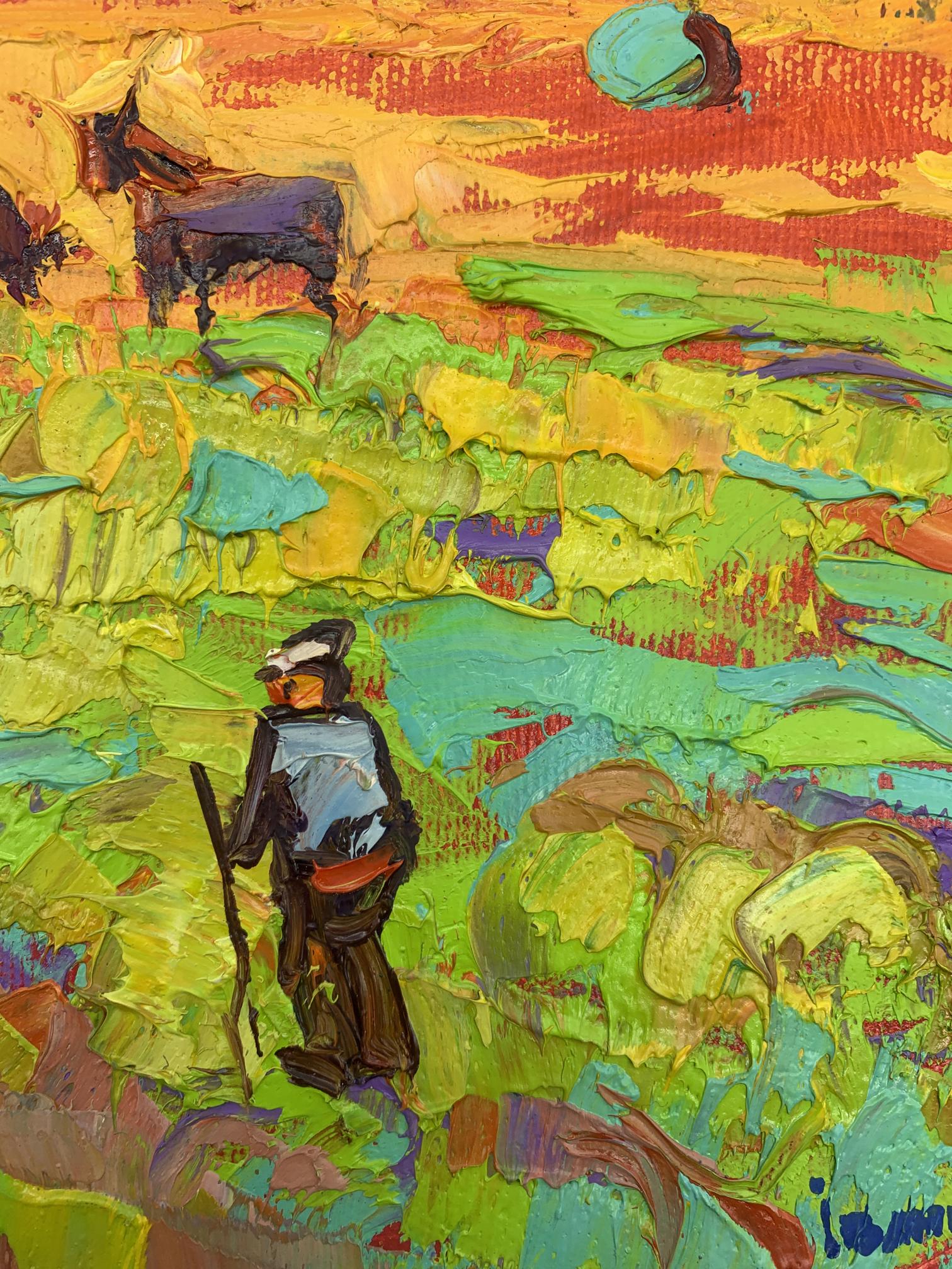 Oil Painting Nature field Landscape 