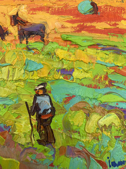 Oil Painting Nature field Landscape 