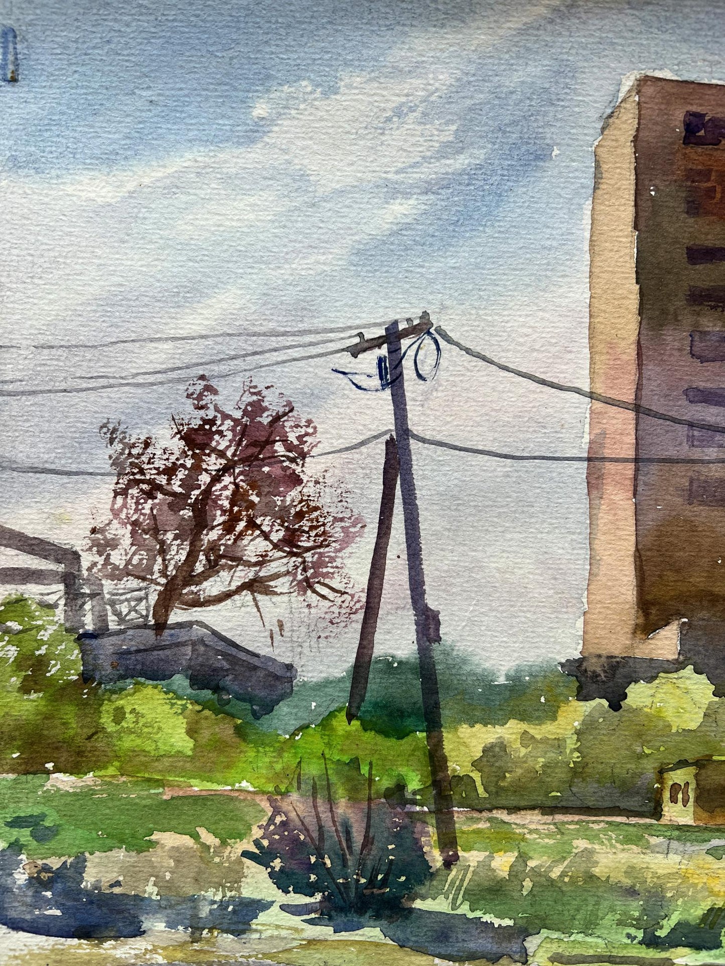 Watercolor painting Cityscape