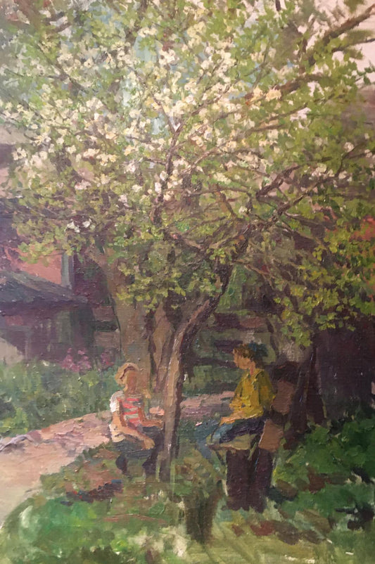 Oil painting In the courtyard Palazhchenko Irina