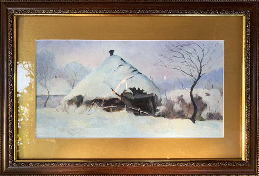 Oil painting Winter evening Anatoly Tereshchenko