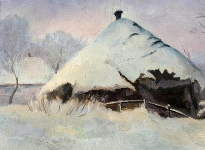 Oil painting Winter evening Anatoly Tereshchenko