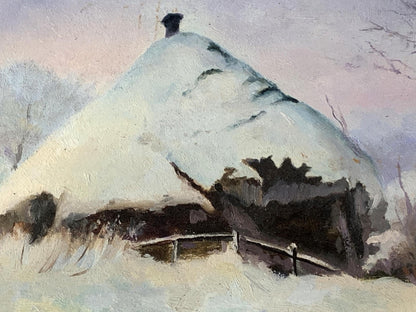 Oil painting Winter evening Anatoly Tereshchenko