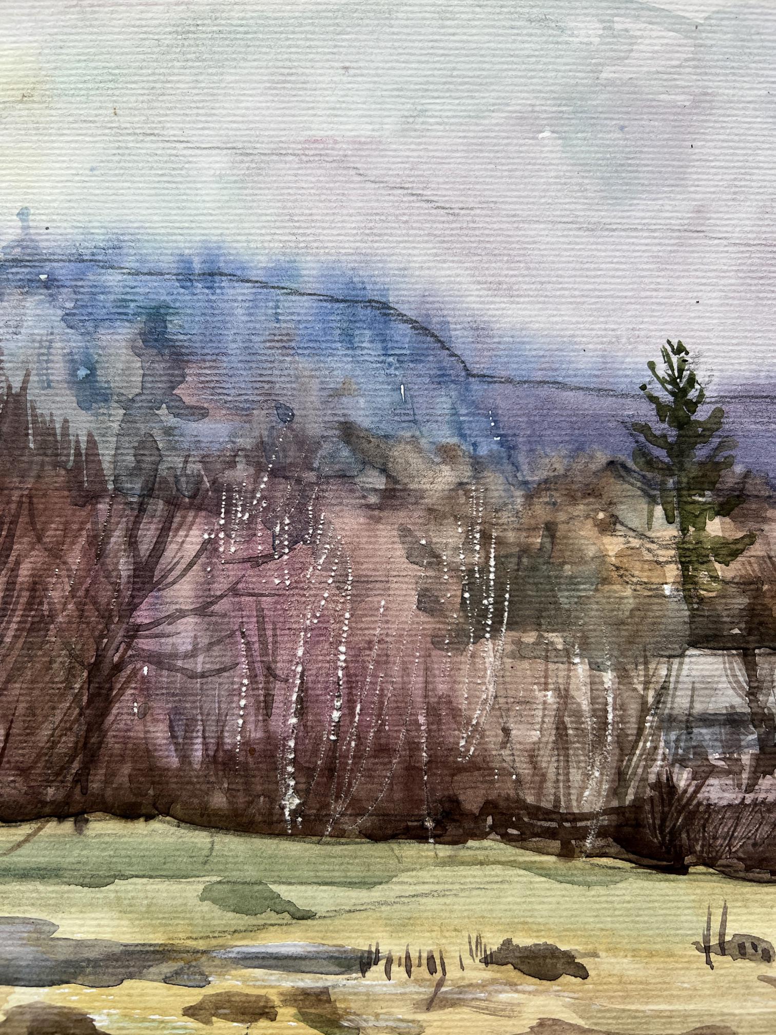 Watercolor painting Nature Landscape 