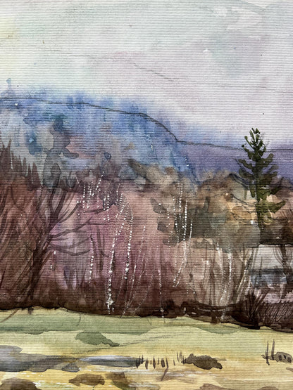 Watercolor painting Nature Landscape 