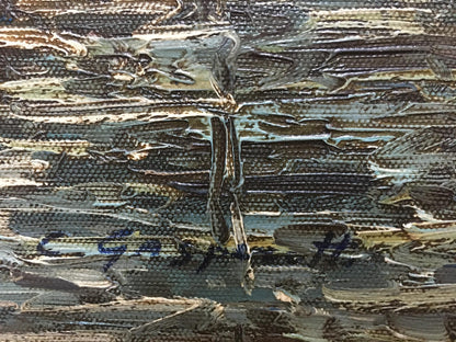 Oil painting Summer city landscape