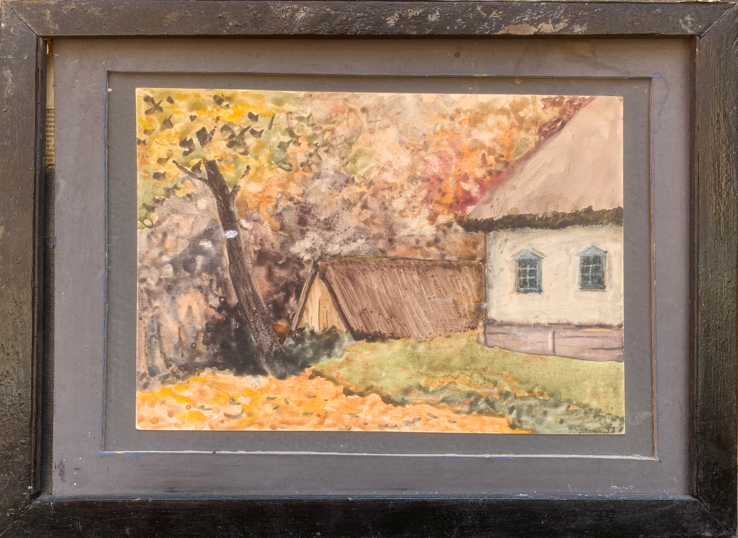 Watecolor painting Once in the village