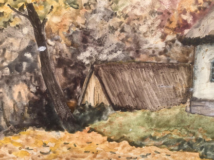 Watecolor painting Once in the village