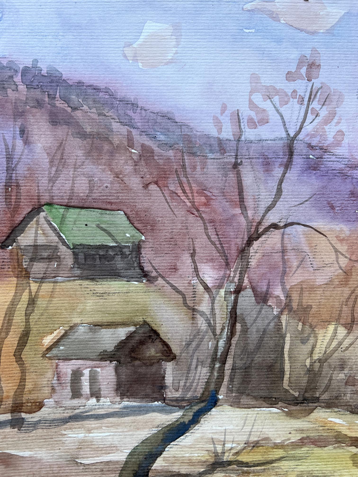 Watercolor painting pond 