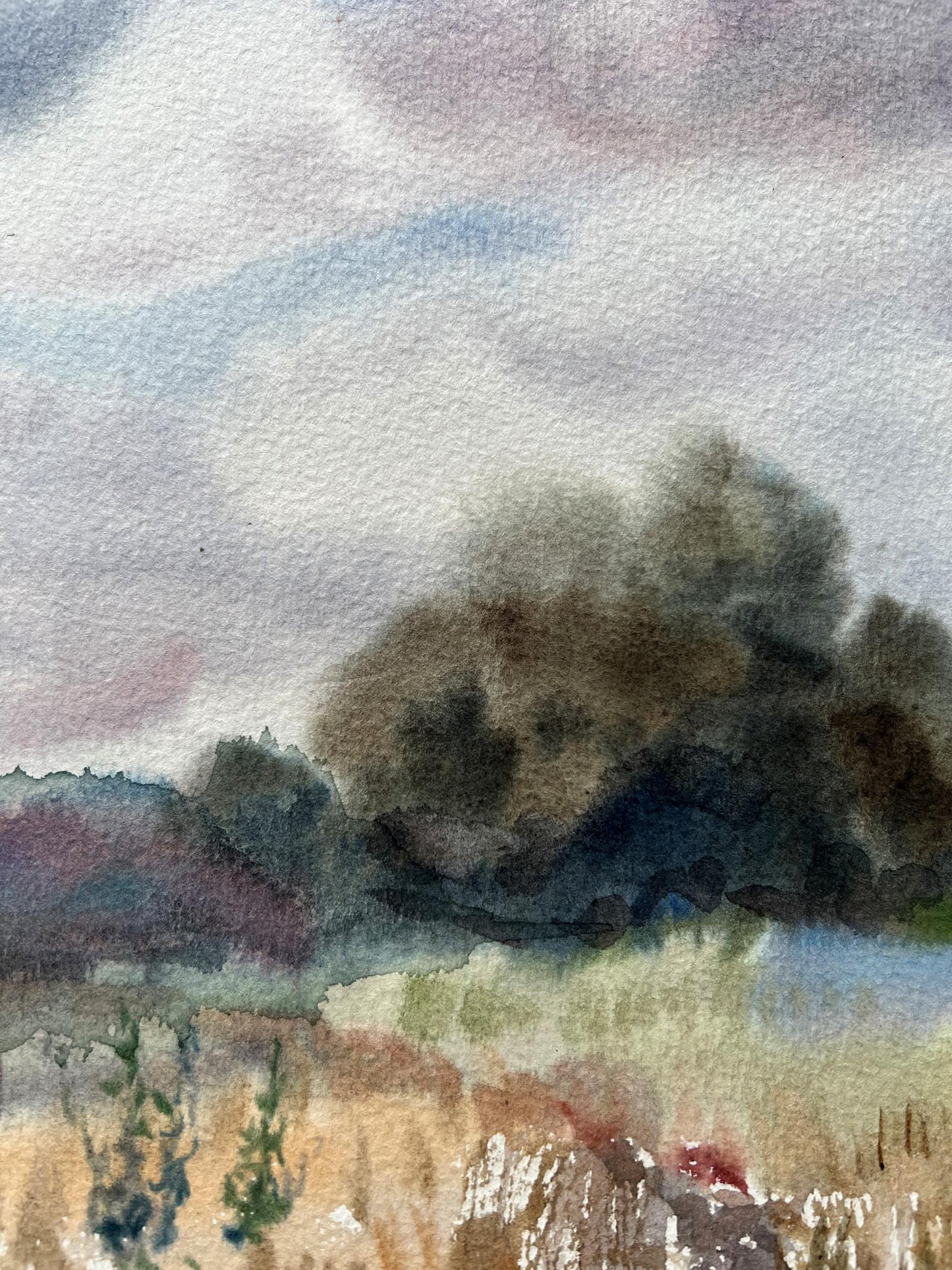 Watercolor painting Nature Landscape 