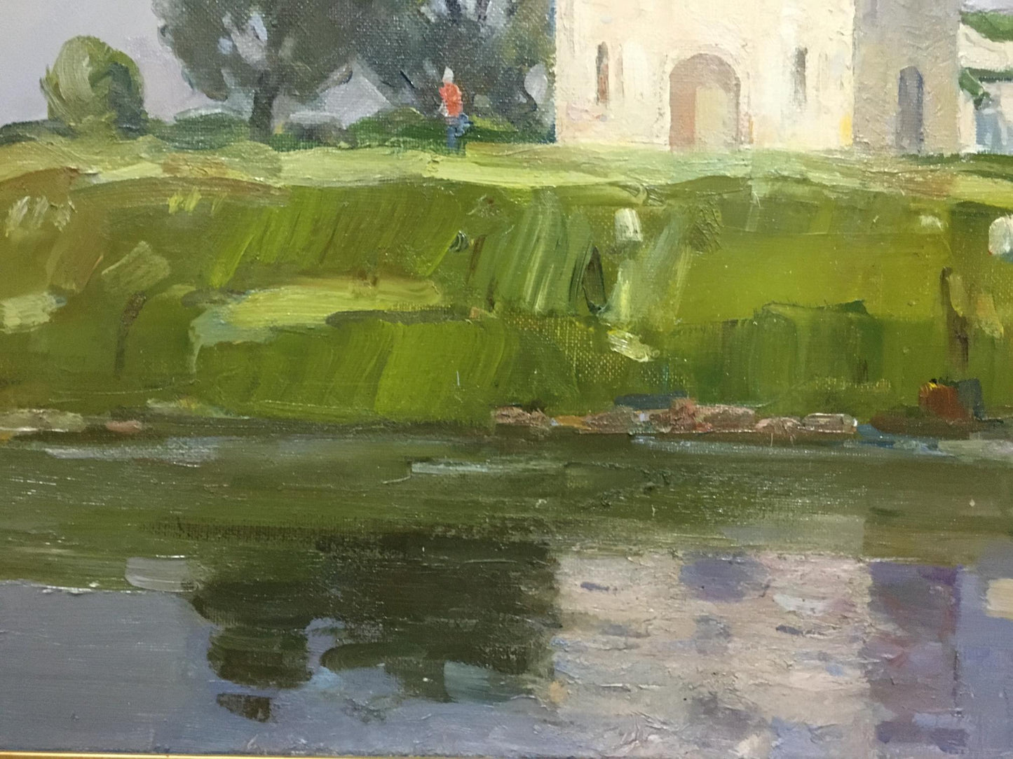 Oil painting Church landscape Strelov Arkady Efimovich