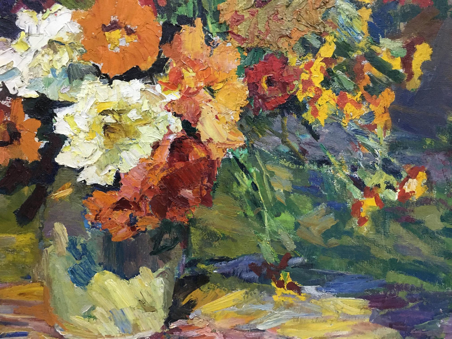 Oil painting Gorgeous bouquet of flowers Zinaida Sokolova