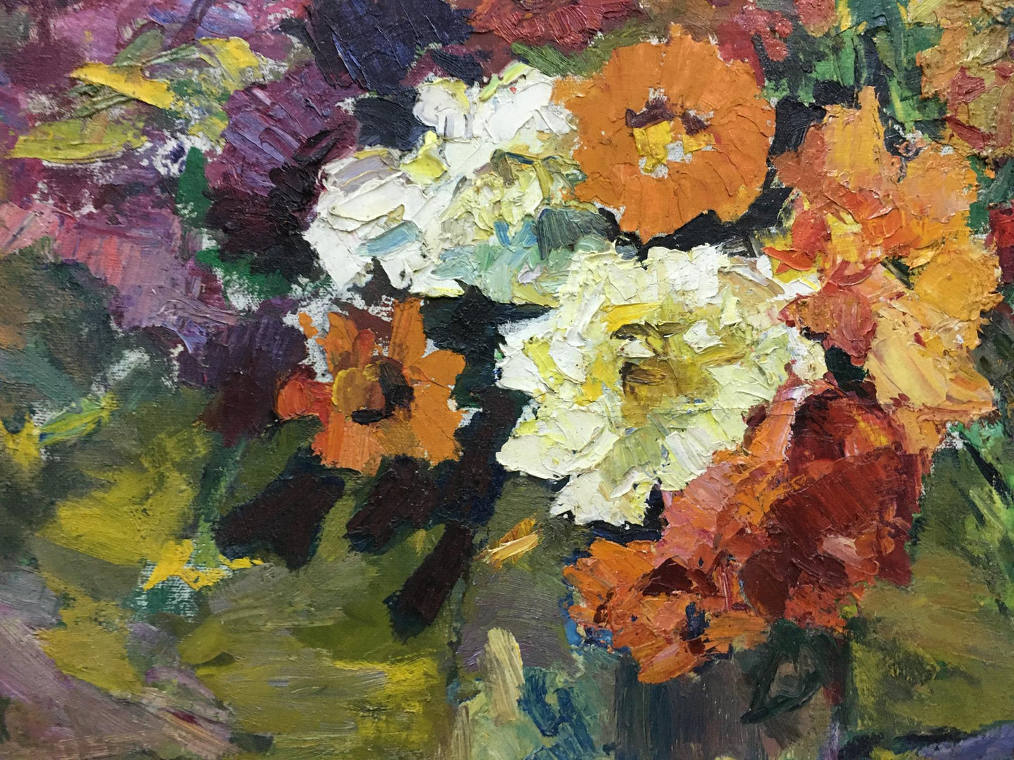 Oil painting Gorgeous bouquet of flowers Zinaida Sokolova
