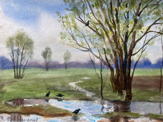 Watercolor painting Beautiful memories V. Mishurovsky