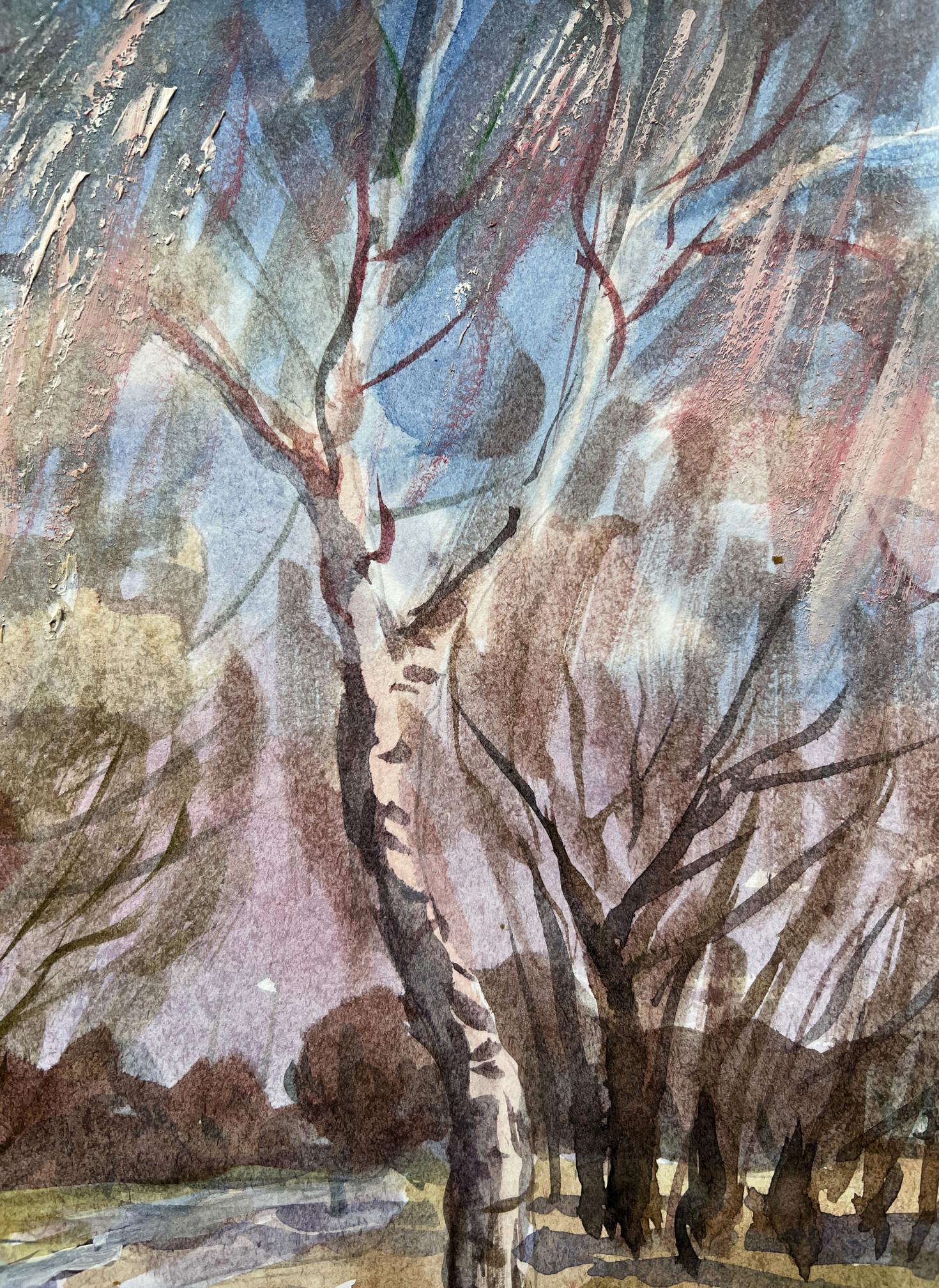 Watercolor painting Nature Landscape 