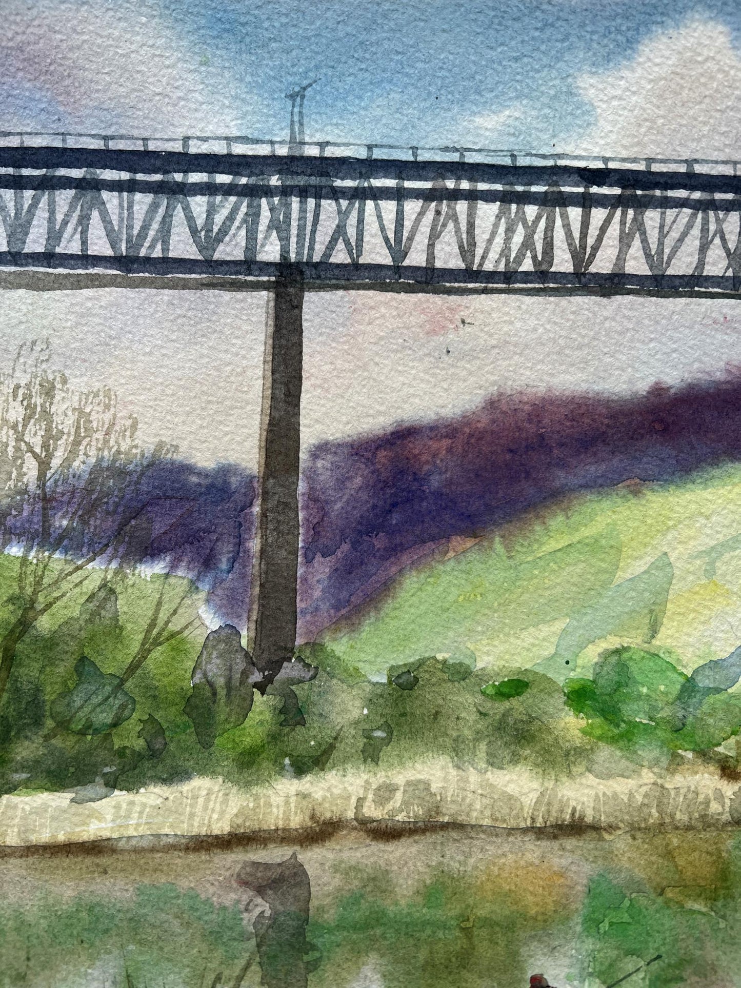 Watercolor painting Nature Landscape 