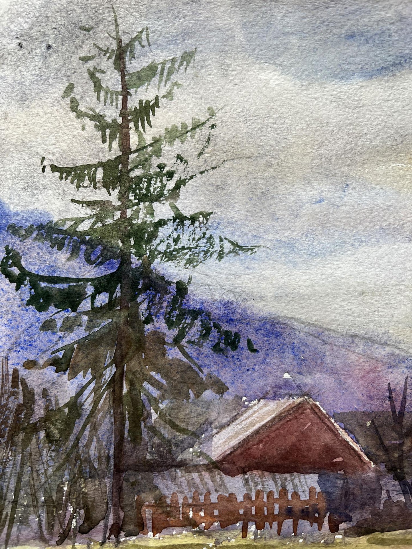 Watercolor painting goats 