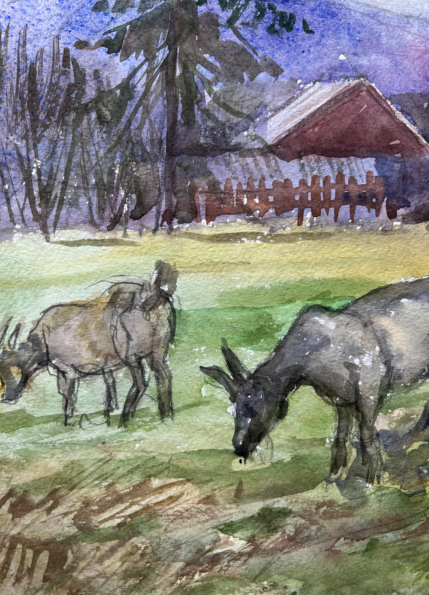 Watercolor painting Nature Landscape 