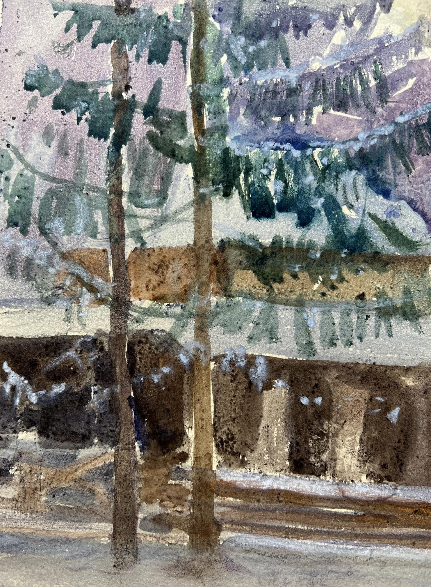 Watercolor painting Nature Landscape 