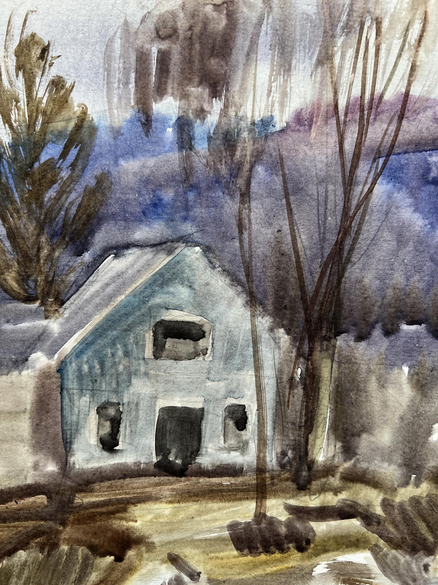 Watercolor painting Railway 