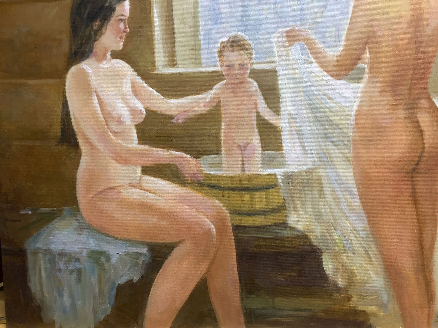 Oil painting in the bath Viktor Mikhailichenko