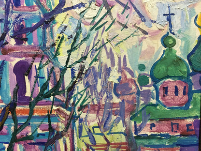 Oil painting Landscape with a church Glushchenko Alexander Nikolaevich